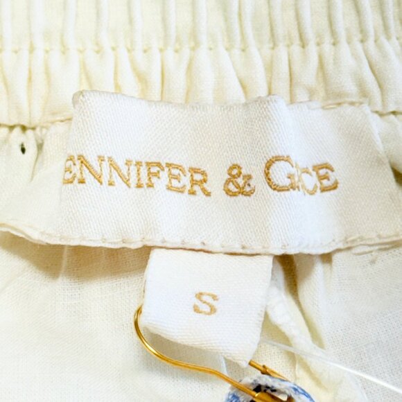 Jennifer & Grace Women Ecru Lined Eyelet Maxi Skirt Size Small Elastic Waist NWT - Picture 7 of 12